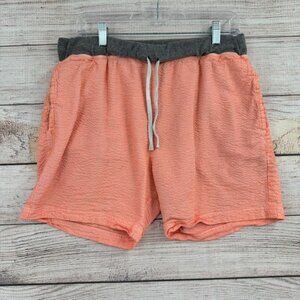Chubbies‎ Swim Trunks Men's L Orange Seersucker Unlined Baggies